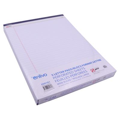 APP Perforated Ruled Writing Pads, 50 Sheets, 8.5"x11", 5 Pack
