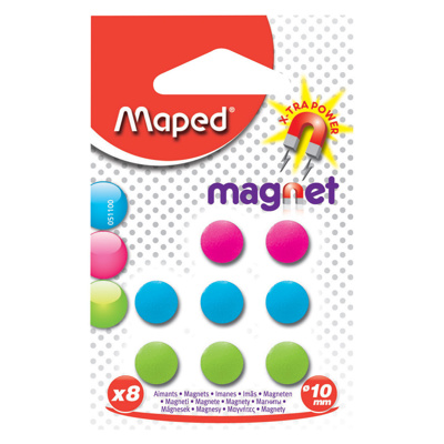 MAPED Assorted Ø10mm Magnets, x8 Assorted