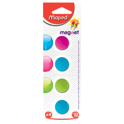 MAPED Assorted Ø22mm Magnets, x4 Assorted