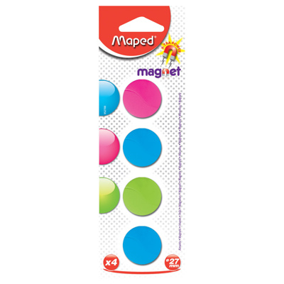 MAPED Assorted Ø27mm Magnets , x4 Assorted
