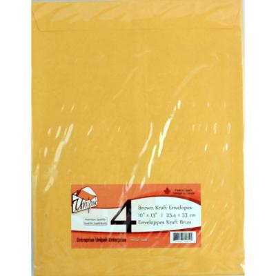 UNIPAK Kraft Envelopes 10"x13", 4 Pack