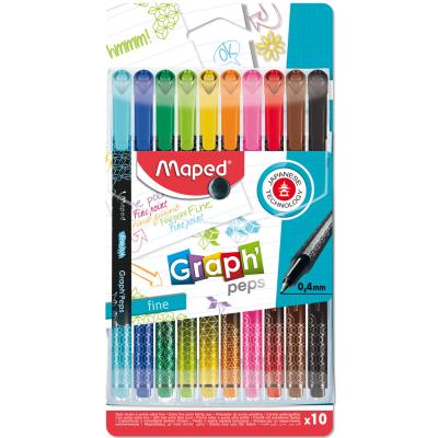 MAPED Graph'Peps Déco Fineliner, 0.4mm, x10 Assorted