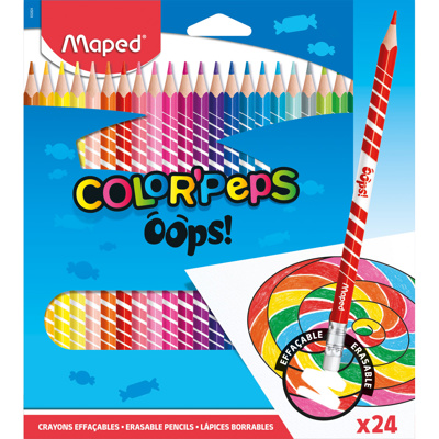 MAPED Crayons de couleurs effaçables Color'Peps, x24