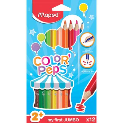 MAPED Crayons de couleurs jumbo Color'Peps, x12