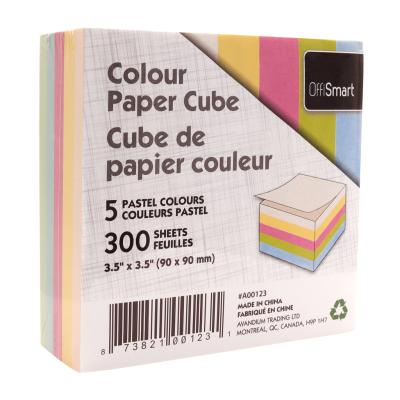OFFISMART Cube de papier pastel, 300 feuilles