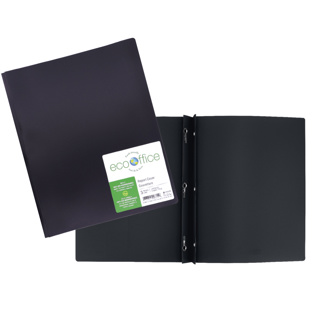 ECOOFFICE Poly 3-Prong Report Cover, Black