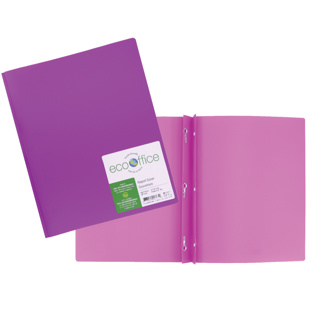 ECOOFFICE Poly 3-Prong Report Cover, Purple