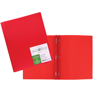 ECOOFFICE Poly 3-Prong Report Cover, Red