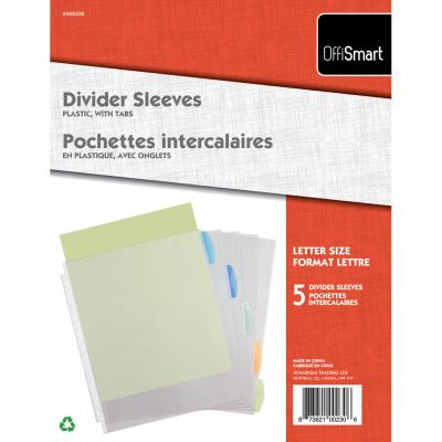 OFFISMART Sheet Protectors with Tab Divider, 5 Pack