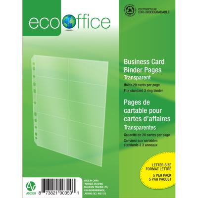 ECOOFFICE Business Card Binder Pages, 5 Pack