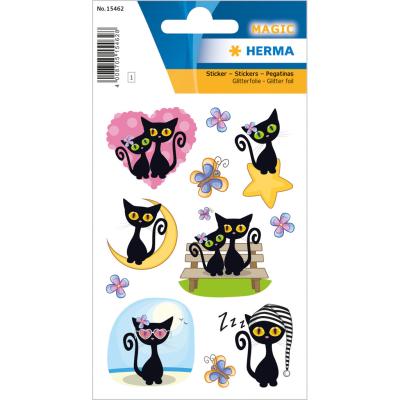 HERMA MAGIC Stickers Cute Cat, Glittery