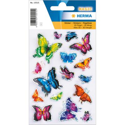 HERMA Stickers MAGIC papillons avec ailes 3D