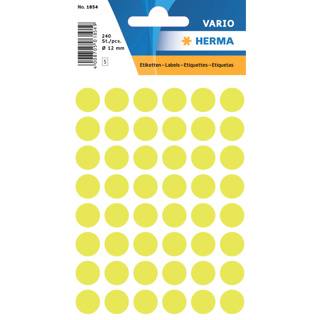 HERMA VARIO Colour-Coding Round Labels, Ø 12 mm Dots, Fluo Yellow