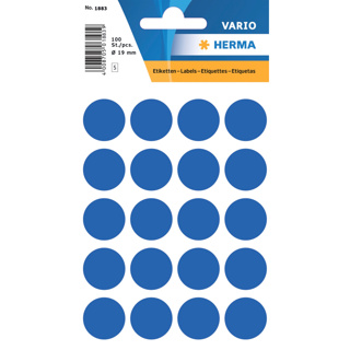 HERMA VARIO Colour-Coding Round Labels, Ø 19 mm Dots, Dark Blue
