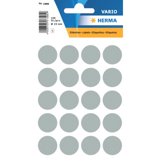 HERMA VARIO Colour-Coding Round Labels, Ø 19 mm Dots, Grey
