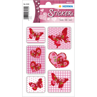 HERMA Stickers MAGIC coeurs de rose, soie