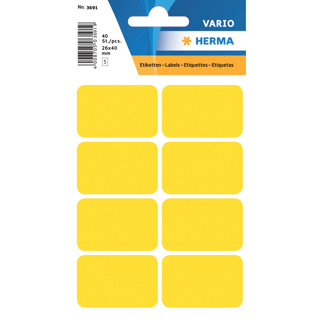 HERMA VARIO Rectangular Labels, 25x40 mm, Yellow