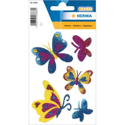 HERMA Stickers MAGIC Papillons, diamant scintillant