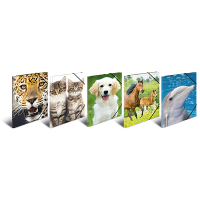HERMA Elasticated Poly Folder A4 Animals (10 pcs)