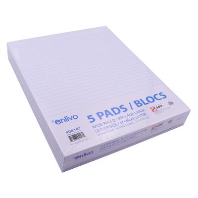 APP Ruled Writing Pads, 96 Sheets, 8.5" x 11", 5 Pack