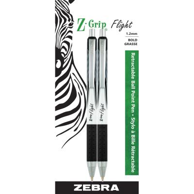 ZEBRA Z-Grip Flight Ball Pen, 1.2mm, x2 Black