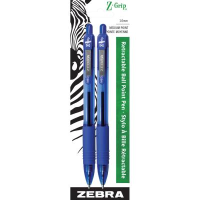 ZEBRA Z-Grip Ball Pen, 1.0mm, x2 Blue