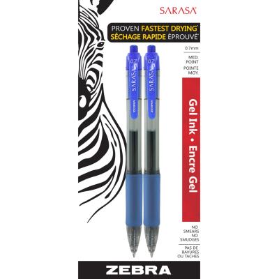 ZEBRA Stylo gel Sarasa, séchage rapide, 0.7mm, x2 bleu
