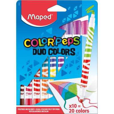 MAPED Marqueurs de coloriage bi-colores Color'Peps, x10