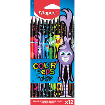 MAPED Crayons de couleurs Monster Color'Peps, x12