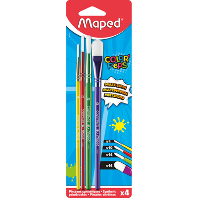 MAPED Pinceaux synthétiques Colour'Peps, Paquet de 4