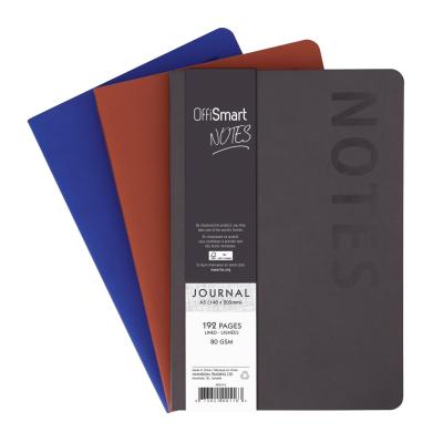 OFFISMART Soft-Touch Leatherette Notebook, Ruled, A5 (5.8" x 8.3"), 192pg