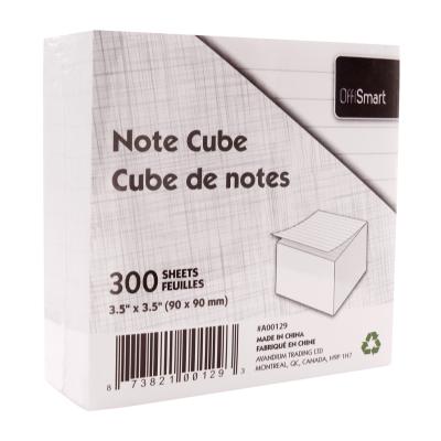OFFISMART Cube de papier ligné, 300 feuilles