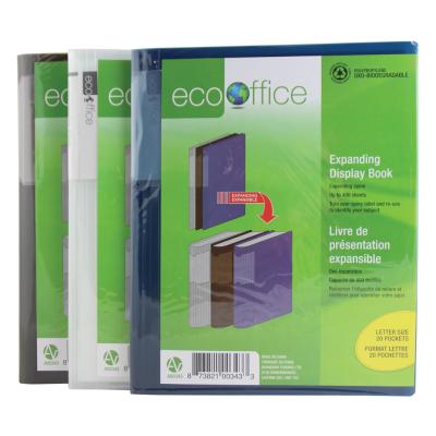 ECOOFFICE 20-Pocket Poly Display Book, Expandable, Assorted
