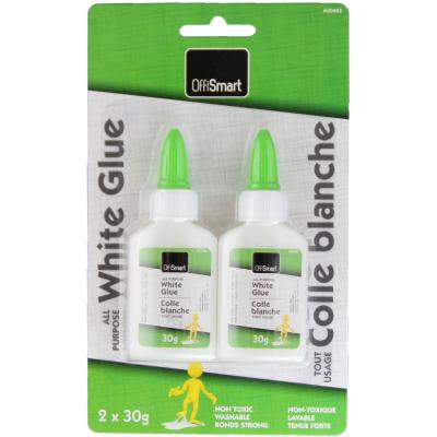 OFFISMART Colle blanch tout-usage, 2x30g