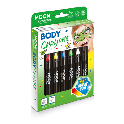 MOON Body Crayon, 6 Pack - Boxset, Primary Colours