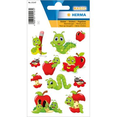 HERMA MAGIC Stickers Fritz The Worm, Moving Eyes