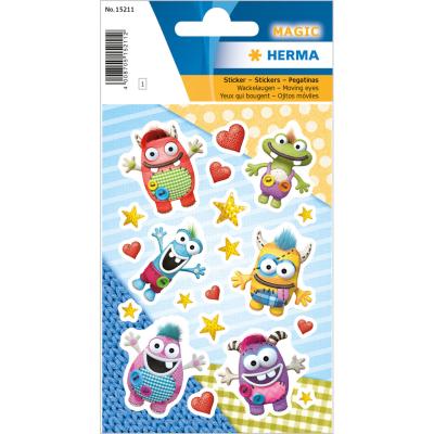 HERMA Stickers MAGIC petits monstres, yeux mobiles