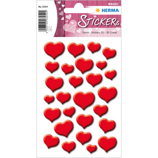 HERMA MAGIC Stickers Red Hearts, Stone