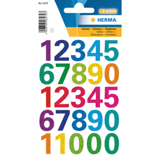HERMA MAGIC Stickers Numbers, Glittery