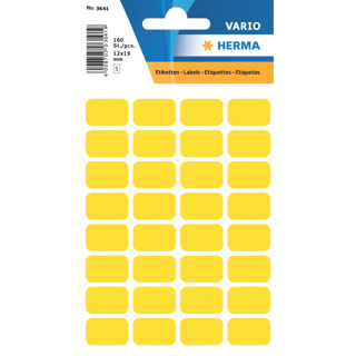 HERMA VARIO Rectangular Labels, 12x18 mm, Yellow