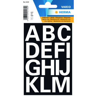 HERMA Étiquettes Lettres (A-Z) 25 mm, blanc