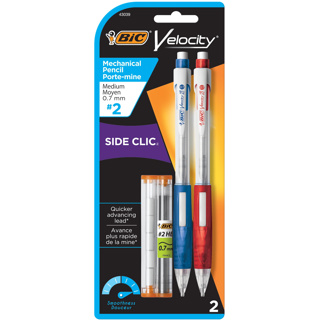 BIC Velocity Side-Click Mechanical Pencil, 0.7mm, x2