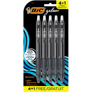 BIC Gelocity Gel Pen, 0.7mm, x4 Black