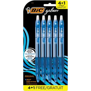 BIC Gelocity Gel Pen, 0.7mm, x4 Blue