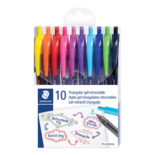 STAEDTLER stylos gel rétractables x10 assorties
