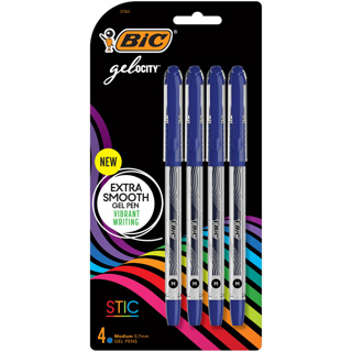BIC Gelocity Stic Pen, 0.7mm, x4 Blue
