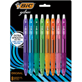 BIC Gelocity Gel Pen, 0.7mm, x8 Assorted