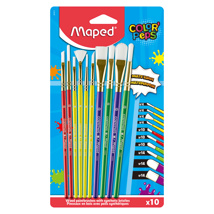 MAPED Color'Peps Synthetic Paint Brushes, 10 Pack