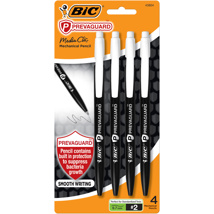 BIC Prevaguard Media Click Mechanical Pencil, 0.7mm, x4 Black