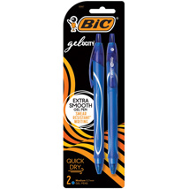 BIC Stylo Gel Gelocity, séchage rapide, 0.7mm, x2 bleu